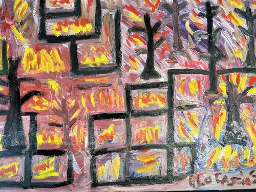 Aftermath of palisade's fire in California von Peter Locascio, Malerei kaufen auf Singulart