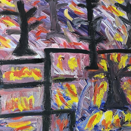 Aftermath of palisade's fire in California/ close up 2 di Peter Locascio, Pittura in vendita su Singulart
