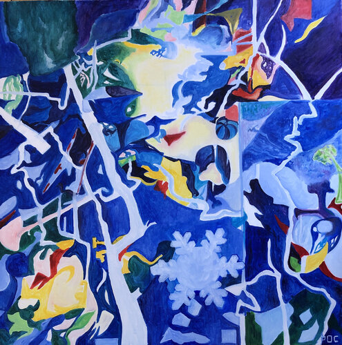 Les quatre saisons : Jardin de Glace par Odile Pinto-Corbin, Peinture en vente sur Singulart