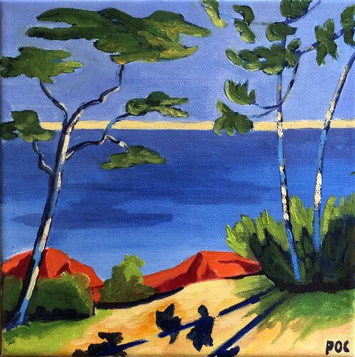 Chemin côtier Numéro1 van Odile Pinto-Corbin, Schilderij te koop op Singulart