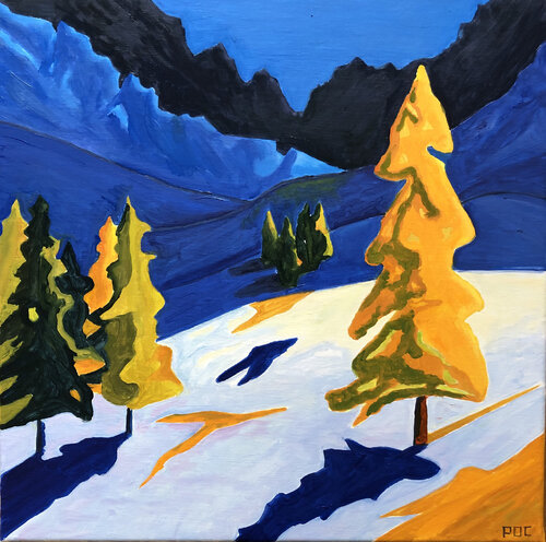 Le grand mélèze van Odile Pinto-Corbin, Schilderij te koop op Singulart