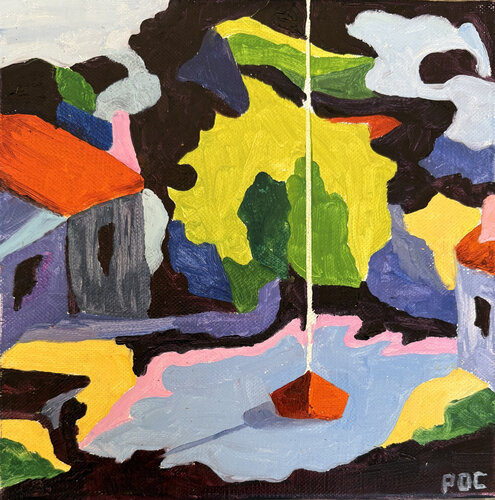 Le tout petit port van Odile Pinto-Corbin, Schilderij te koop op Singulart