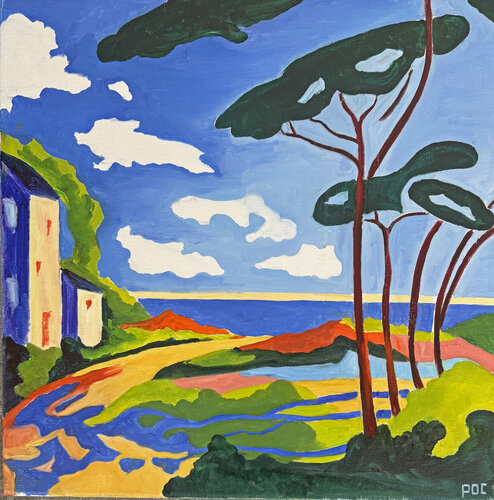 Grande discussion. van Odile Pinto-Corbin, Schilderij te koop op Singulart