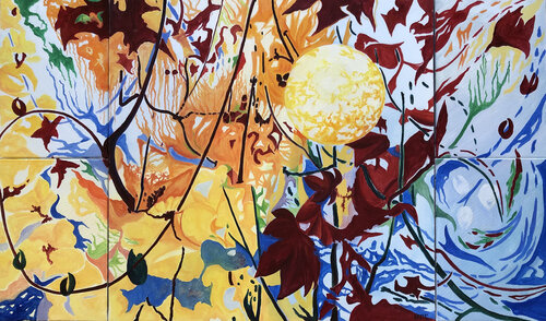 Le tourbillon de l'automne van Odile Pinto-Corbin, Schilderij te koop op Singulart