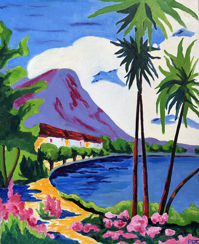 Les fleurs de Lugano van Odile Pinto-Corbin, Schilderij te koop op Singulart