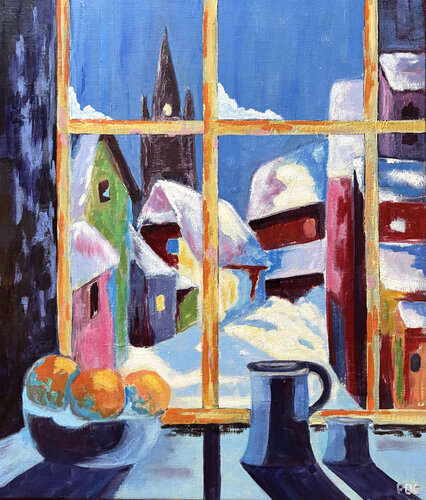 Fenêtre sur l'hiver van Odile Pinto-Corbin, Schilderij te koop op Singulart