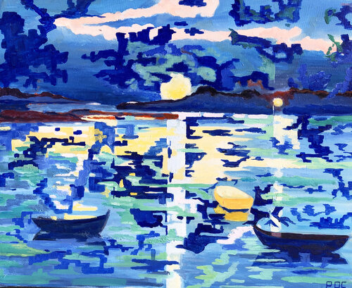 Décoposition du crépuscule di Odile Pinto-Corbin, Pittura in vendita su Singulart