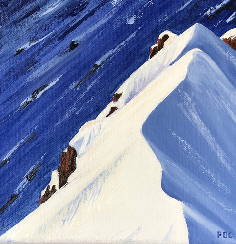 Montagne : petite nuit de glace van Odile Pinto-Corbin, Schilderij te koop op Singulart