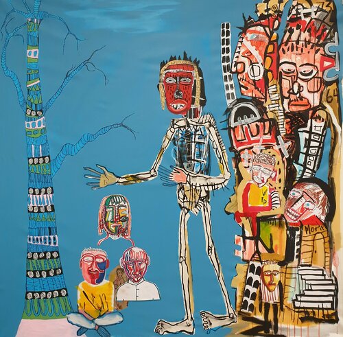 "If you escape the city, leave your mask behind" van Marc Rayner, Schilderij te koop op Singulart