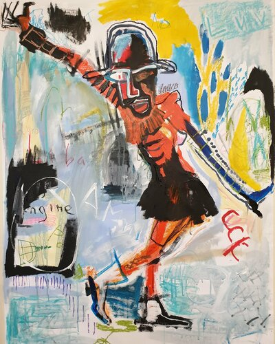 Ain't no lockdown listening to this van Marc Rayner, Schilderij te koop op Singulart