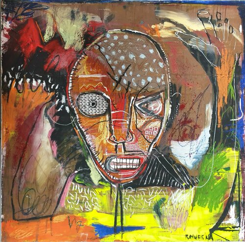 His white teeth could not hide the ugliness inside van Marc Rayner, Schilderij te koop op Singulart