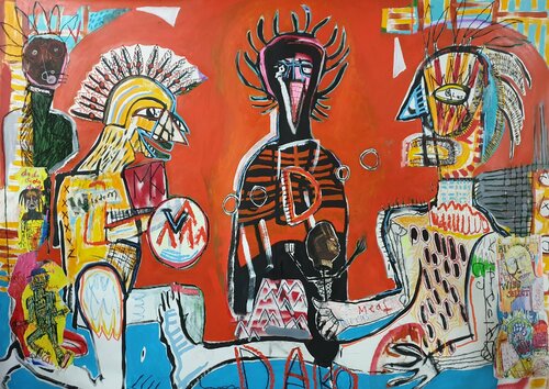 Chicken's discuss the health benefits of voodoo van Marc Rayner, Schilderij te koop op Singulart