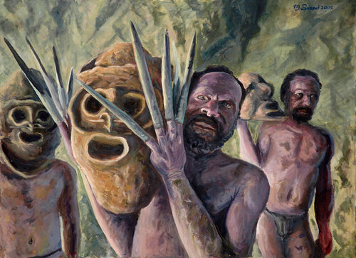 Clay masks van Marco Busoni, Schilderij te koop op Singulart