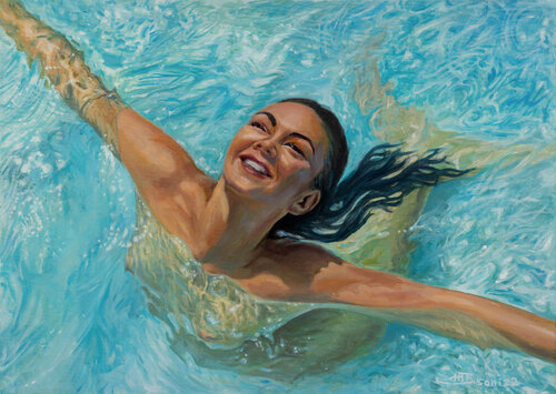 Joy - like a fish in the water von Marco Busoni, Malerei kaufen auf Singulart