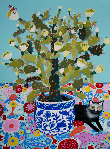Gatto curioso van Sofia Battisti, Schilderij te koop op Singulart