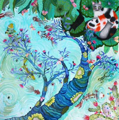 Jump into the pond van Sofia Battisti, Schilderij te koop op Singulart