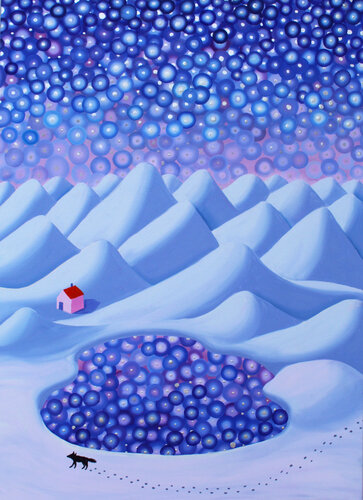 Pink house par Sofia Battisti, Peinture en vente sur Singulart