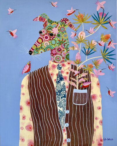 Autoritratto con cravatta van Sofia Battisti, Schilderij te koop op Singulart