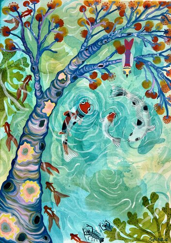 Nuova vita sotto al ramo del corbezzolo van Sofia Battisti, Schilderij te koop op Singulart
