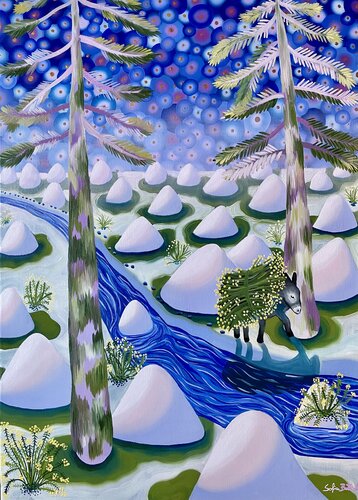 Carried by Stars andFlowers van Sofia Battisti, Schilderij te koop op Singulart