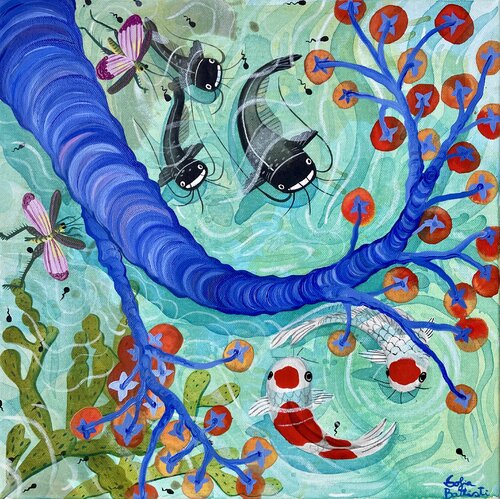 Koi Dreams van Sofia Battisti, Schilderij te koop op Singulart