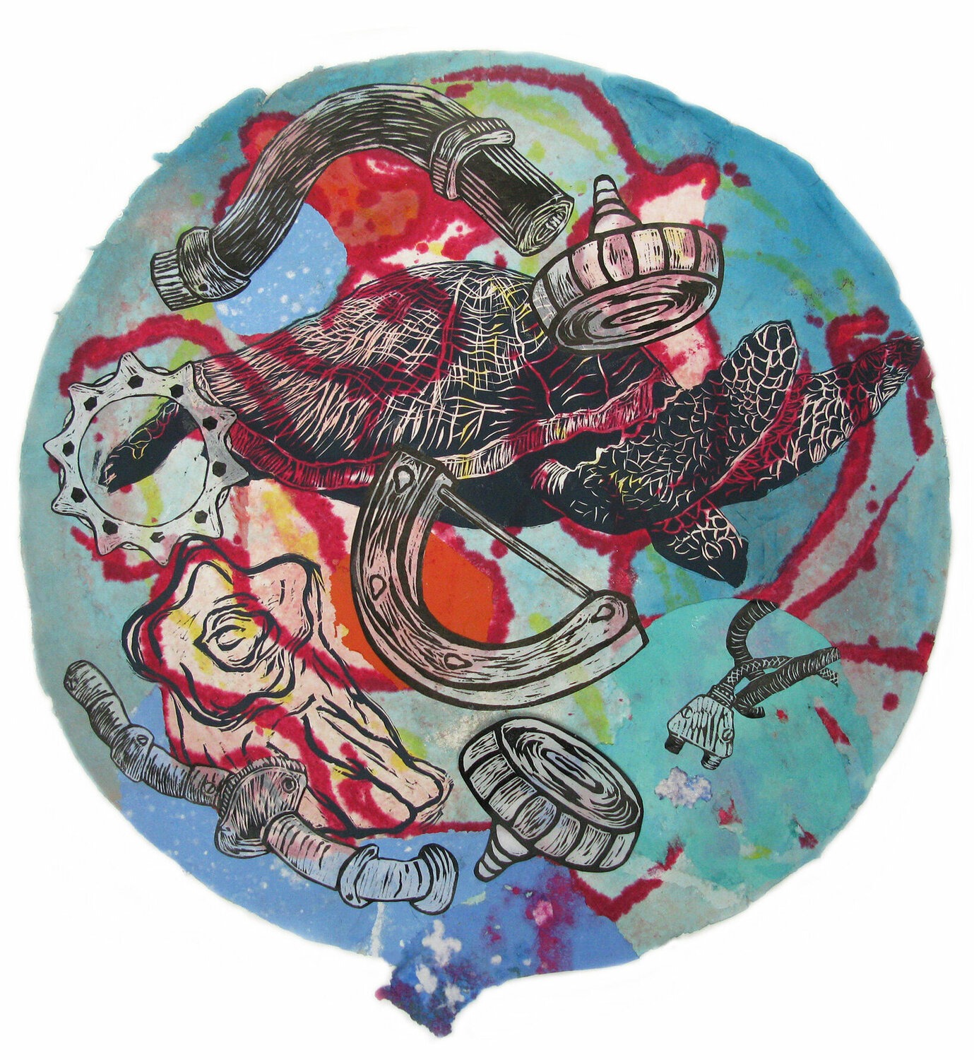 Free Fall I Marilyn Propp Werk op papier te koop