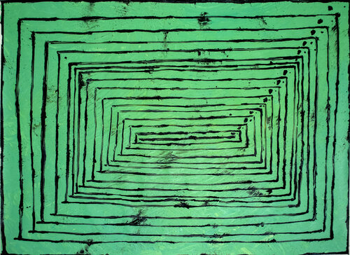 WAITING FOR MY FAKE GRASS TO GROW von Hannah Berestizhevsky, Malerei kaufen auf Singulart