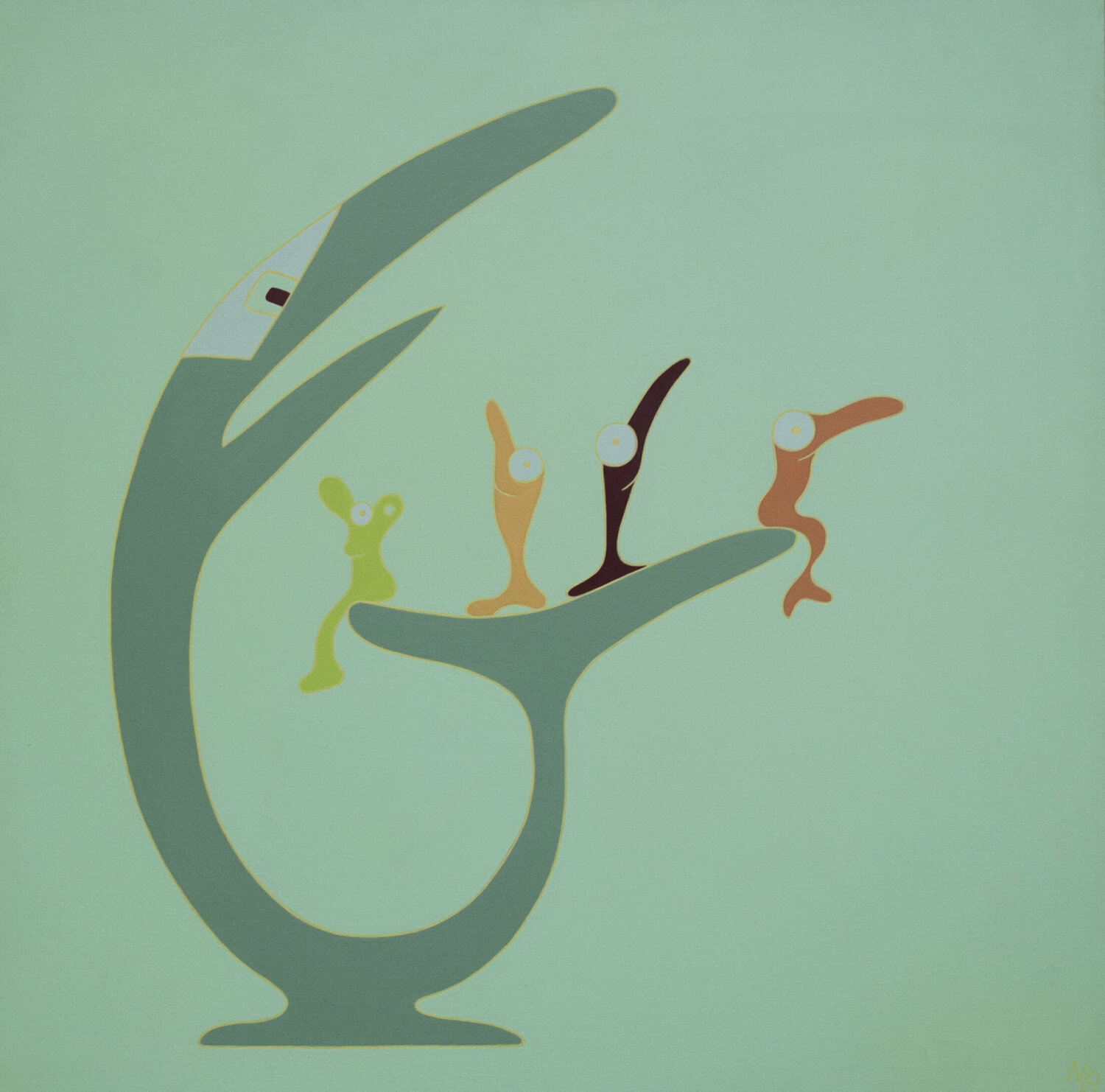 "Spiel mit mir" Acryl auf Leinwand Nina Boos Originalgemälde zu verkaufen