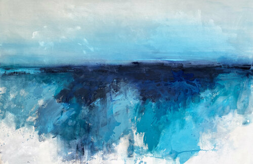Above and Below Blue van Kathleen Rhee, Schilderij te koop op Singulart