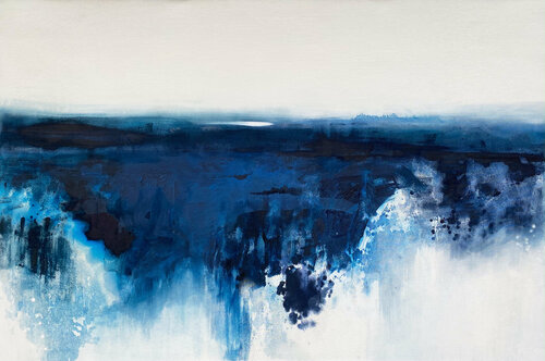 Above and Below Midnight Blue von Kathleen Rhee, Malerei kaufen auf Singulart