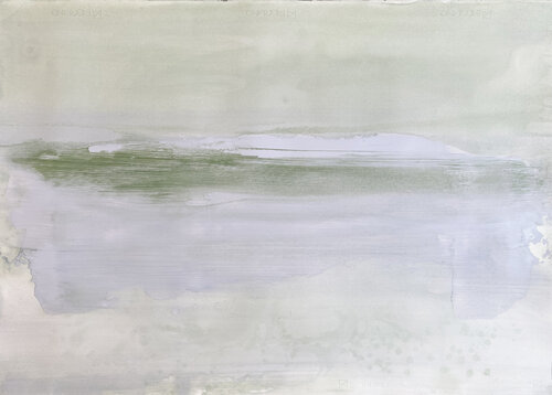 Tranquil Color Olive green van Kathleen Rhee, Werk op papier te koop op Singulart