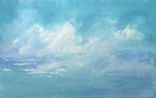 Day at the Blue Lagoon di Kathleen Rhee, Pittura in vendita su Singulart