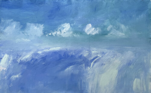 Le Mistral over the river in Arles di Kathleen Rhee, Pittura in vendita su Singulart