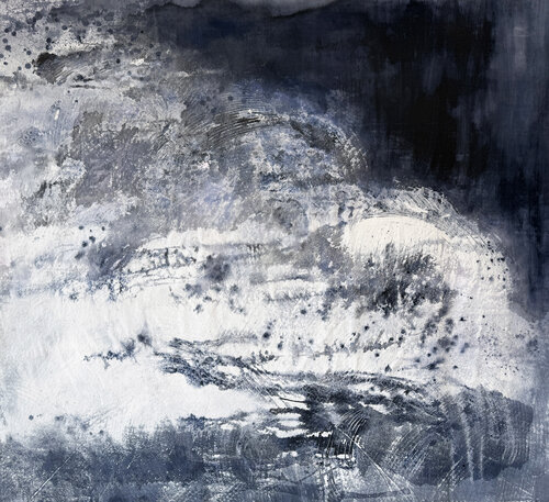 Everything Everywhere All At Once: Indigo Blue par Kathleen Rhee, Peinture en vente sur Singulart