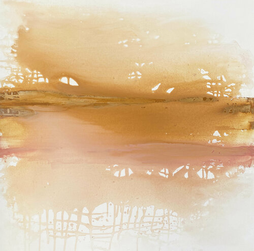 Stillness Ochre and Pink van Kathleen Rhee, Schilderij te koop op Singulart