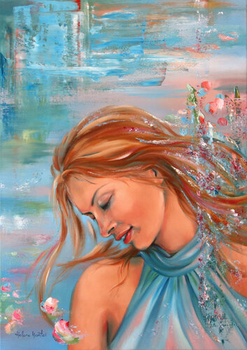 "4 seasons: spring" - Jahreszeiten: Frühling van Helene Mantei, Schilderij te koop op Singulart