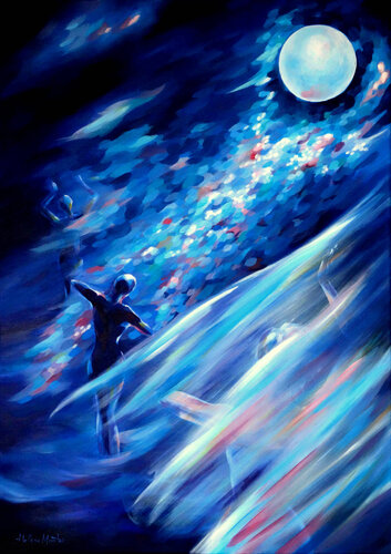 "Im Mondschein" - In the moonlight von Helene Mantei, Malerei kaufen auf Singulart