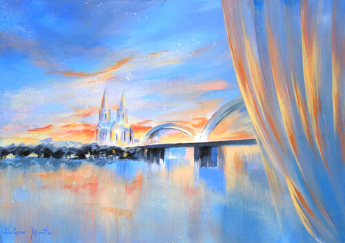 "The sky above the city" van Helene Mantei, Schilderij te koop op Singulart