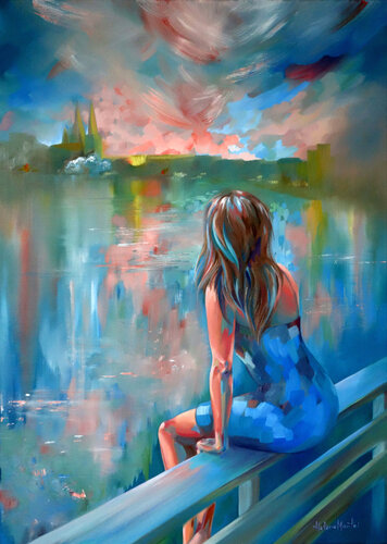 "The Play of Colors" - Farbenspiel von Helene Mantei, Malerei kaufen auf Singulart