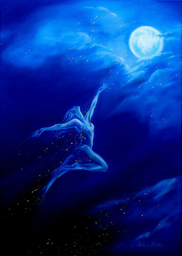 "Mondsplitter" - Moon Shard by Helene Mantei, Painting for Sale on Singulart