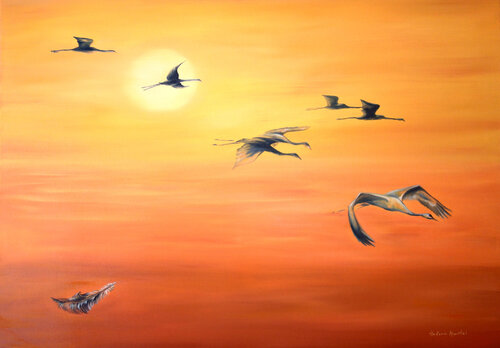"Der Ruf der Zugvögel" by Helene Mantei, Painting for Sale on Singulart