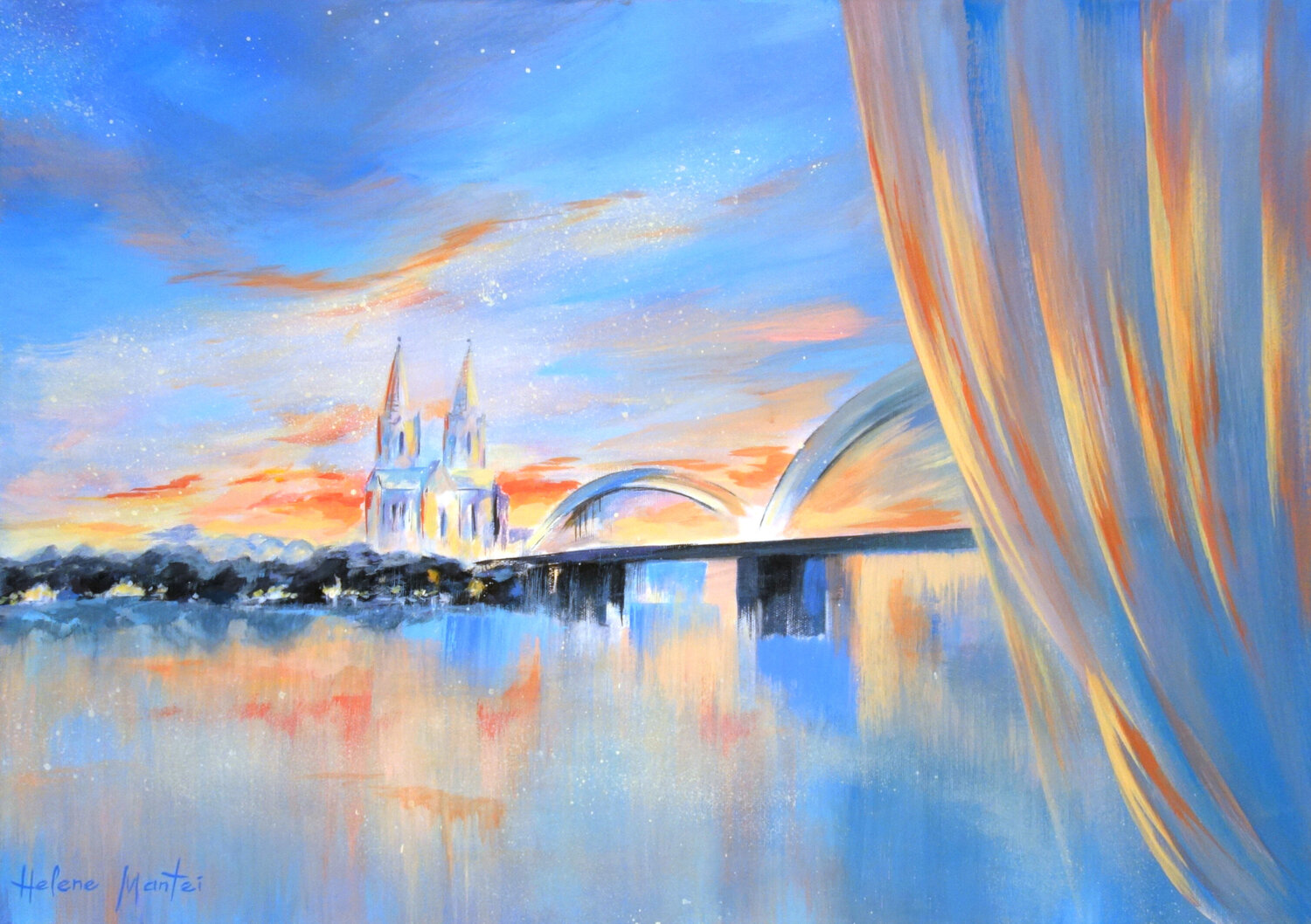 "The sky above the city" Helene Mantei Originalgemälde zu verkaufen