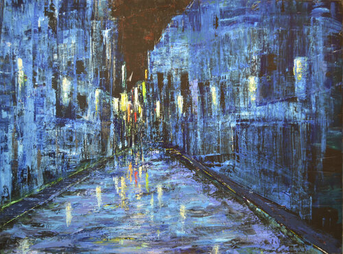 Blue Street van David Tycho, Schilderij te koop op Singulart