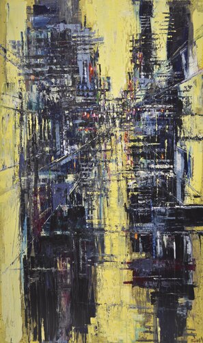 Urban Composition in Yellow and Black von David Tycho, Malerei kaufen auf Singulart
