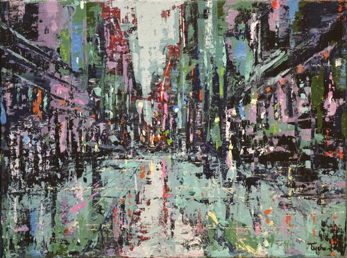 Downtown par David Tycho, Peinture en vente sur Singulart