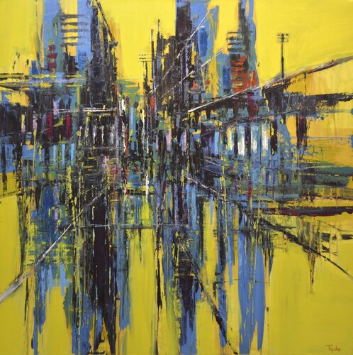 Urban Composition in Yellow, Black and Blue. David Tycho