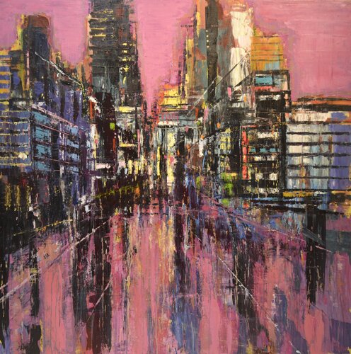 Magenta Sky par David Tycho, Peinture en vente sur Singulart