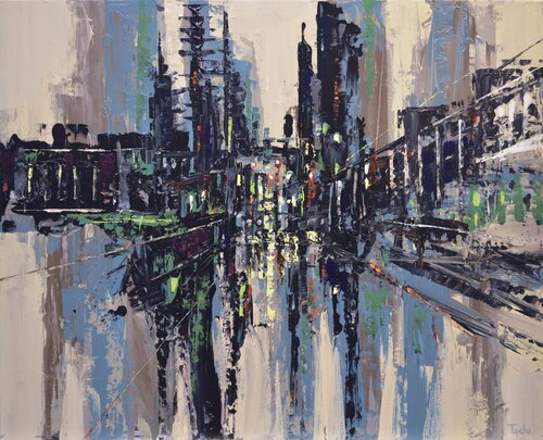 City in Black and Grey von David Tycho, Malerei kaufen auf Singulart