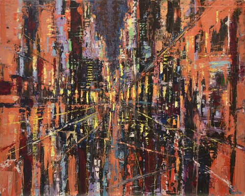 City in Orange von David Tycho, Malerei kaufen auf Singulart