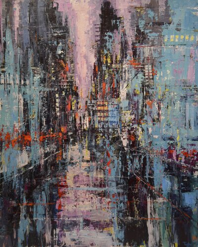Blue City par David Tycho, Peinture en vente sur Singulart